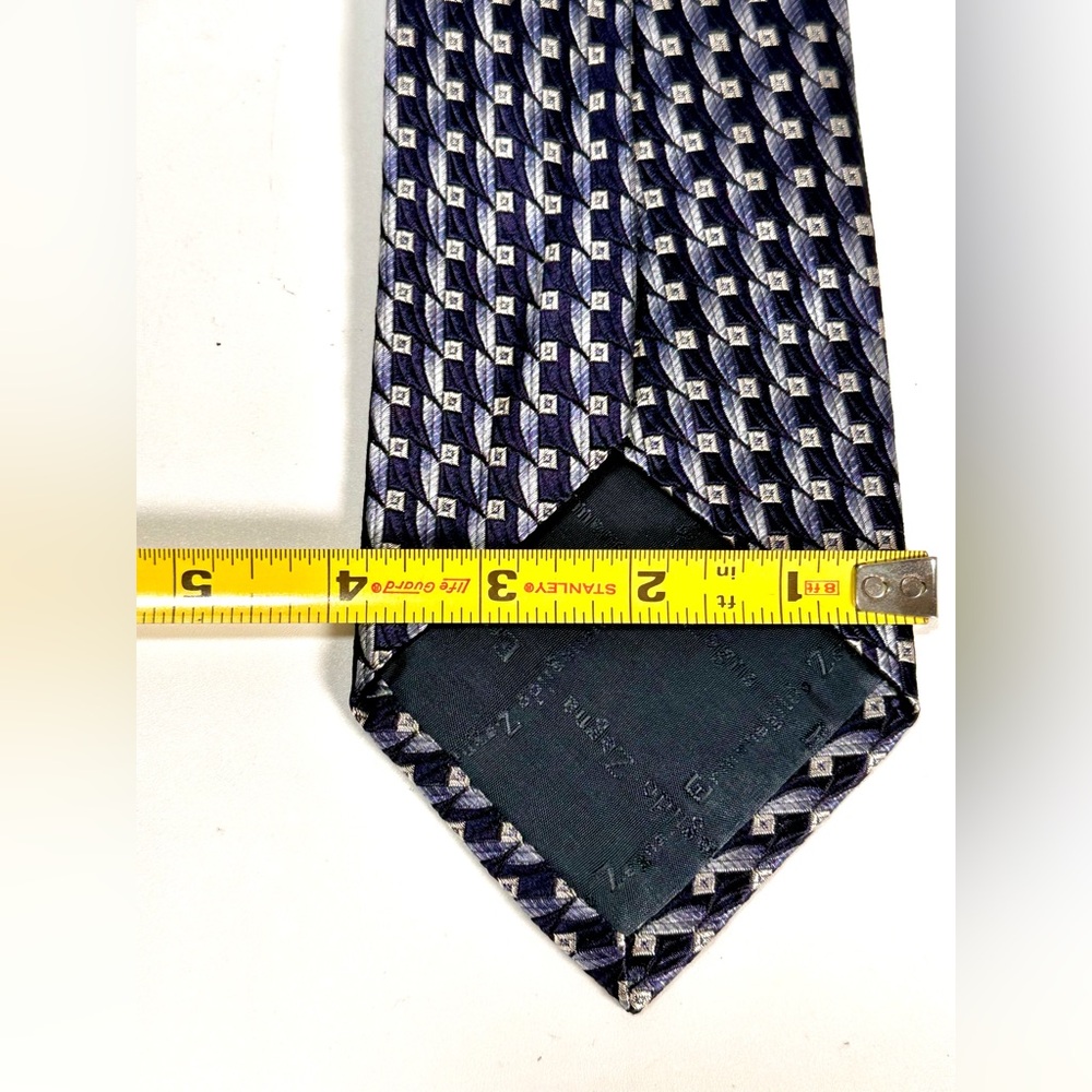 Ermenegildo Zegna Geometric Print Elegant Men's Tie 100% silk - Picture 4 of 5